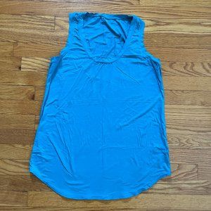 THREE DOTS Refined Jersey Long Tank Blue Large A19